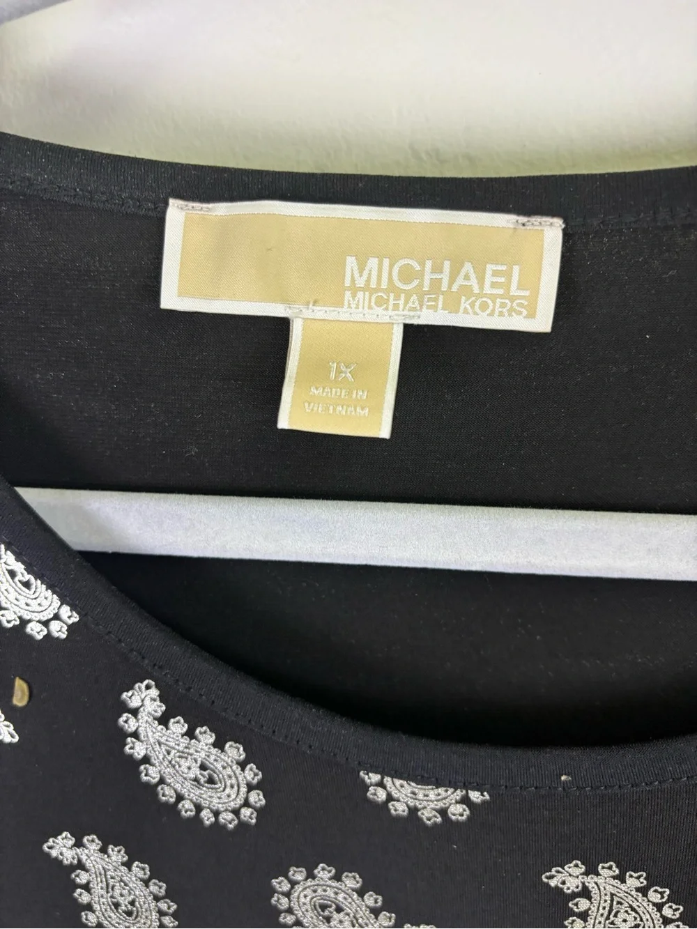 MICHAEL KORS DRESS   WOMEN 1X  BLACK WITH SILVER DECO POLYESTER